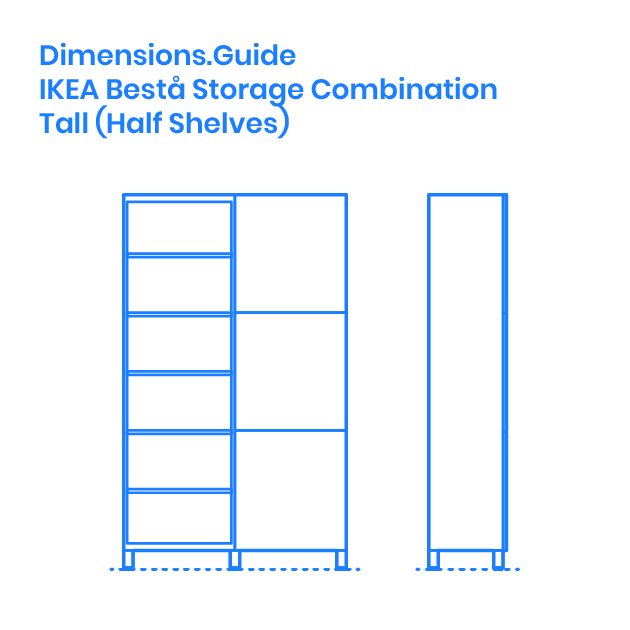 IKEA Bestå Storage Combination - Tall (Half Shelves) Dimensions ...