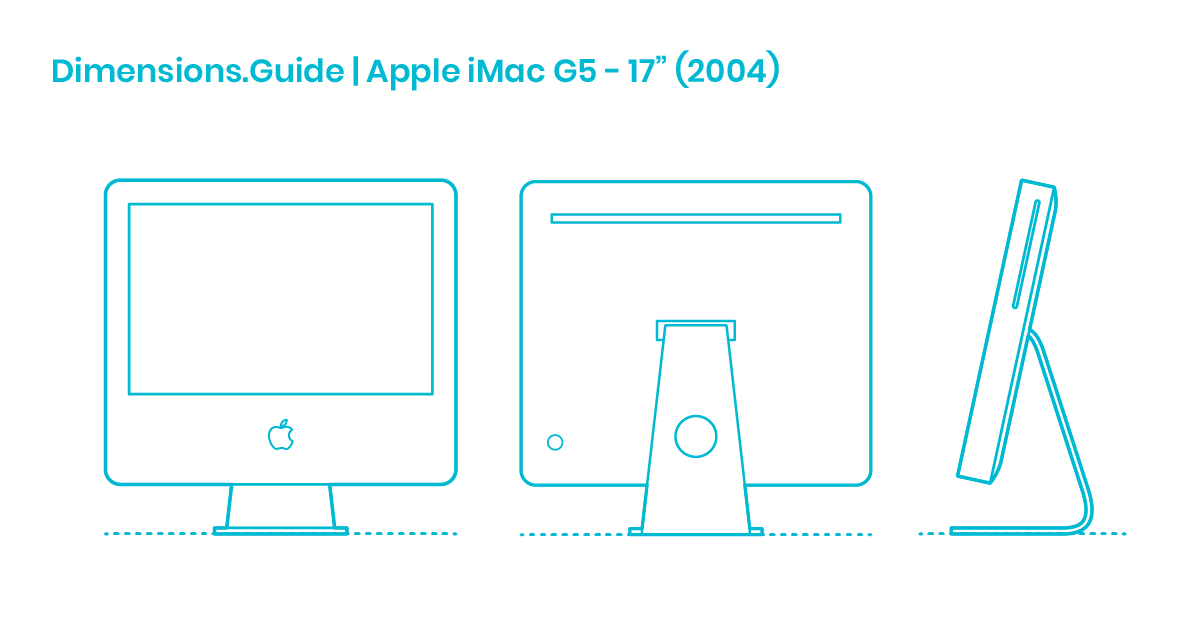 Apple iMac G5 - 17” (2004) Dimensions & Drawings | Dimensions.com