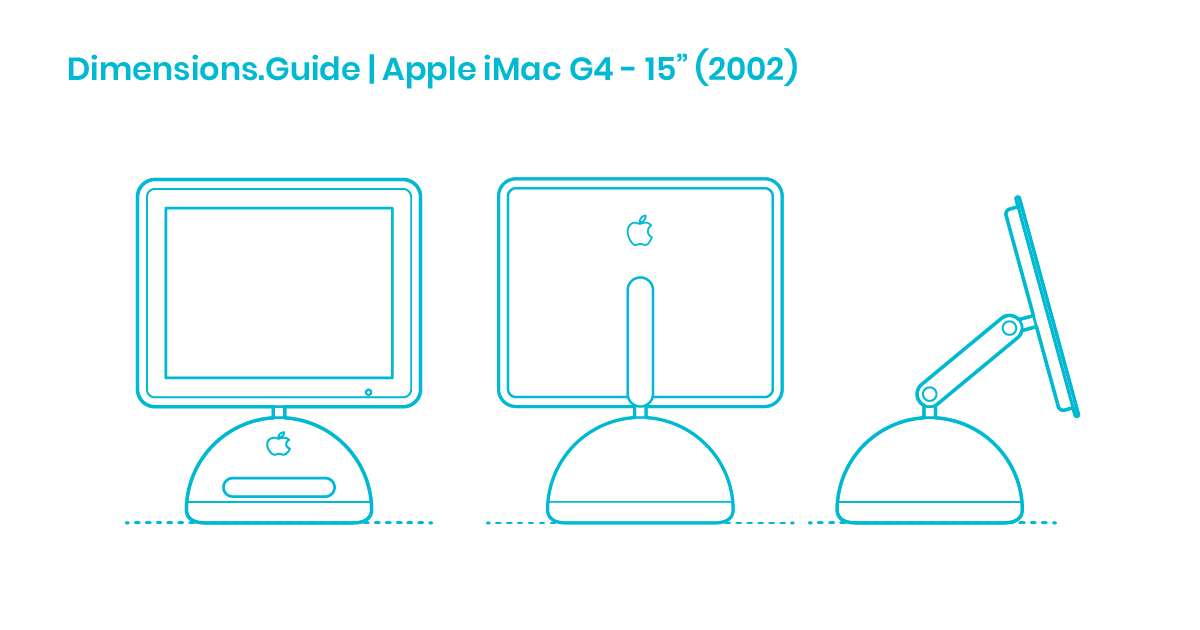 Apple iMac G4 - 15” (2002) Dimensions & Drawings | Dimensions.com