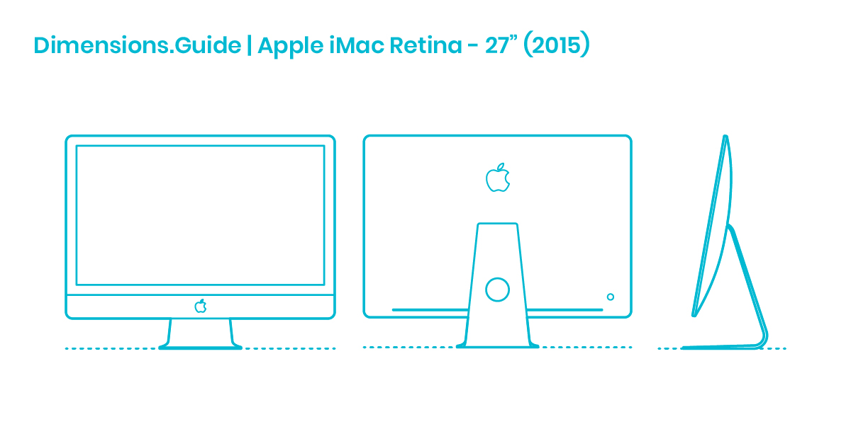 Apple iMac Retina - 27” (2015) Dimensions & Drawings | Dimensions.com