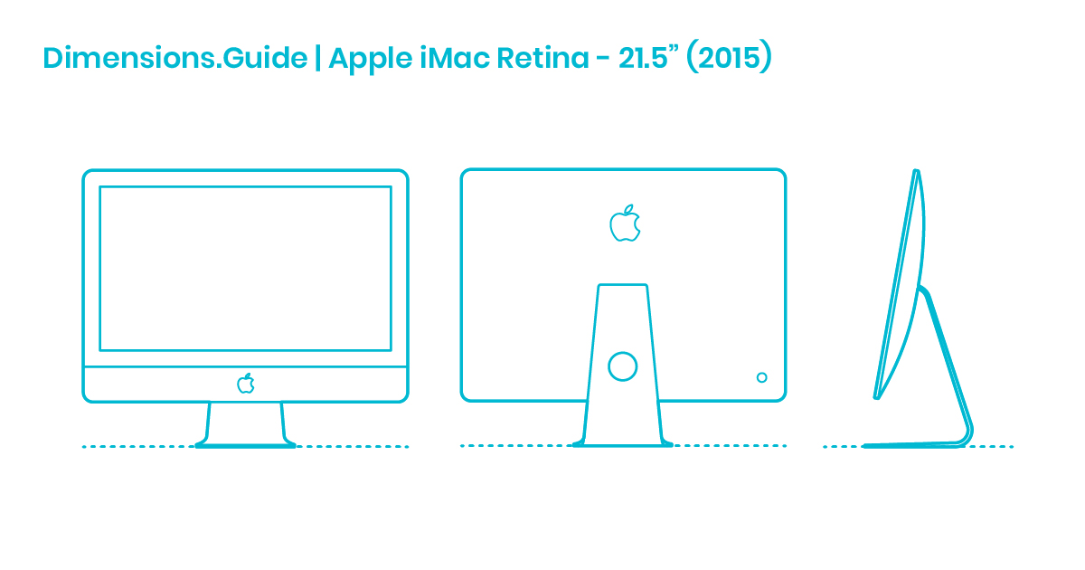Apple iMac Retina - 21.5” (2015) Dimensions & Drawings 