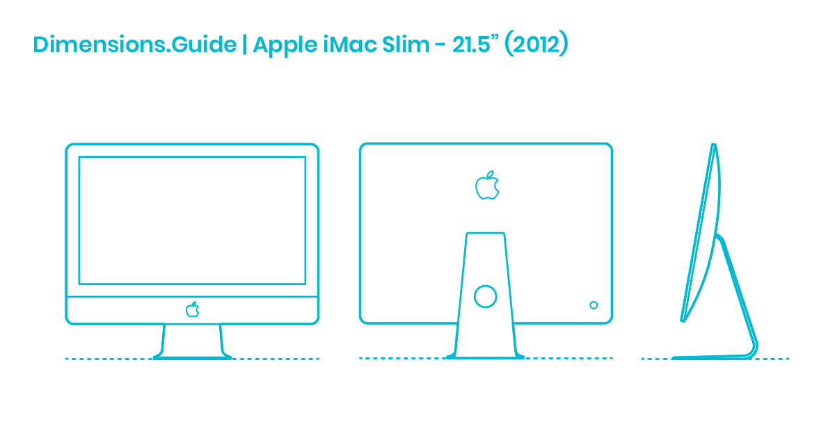 Apple iMac Slim - 21.5” (2012) Dimensions & Drawings | Dimensions.com