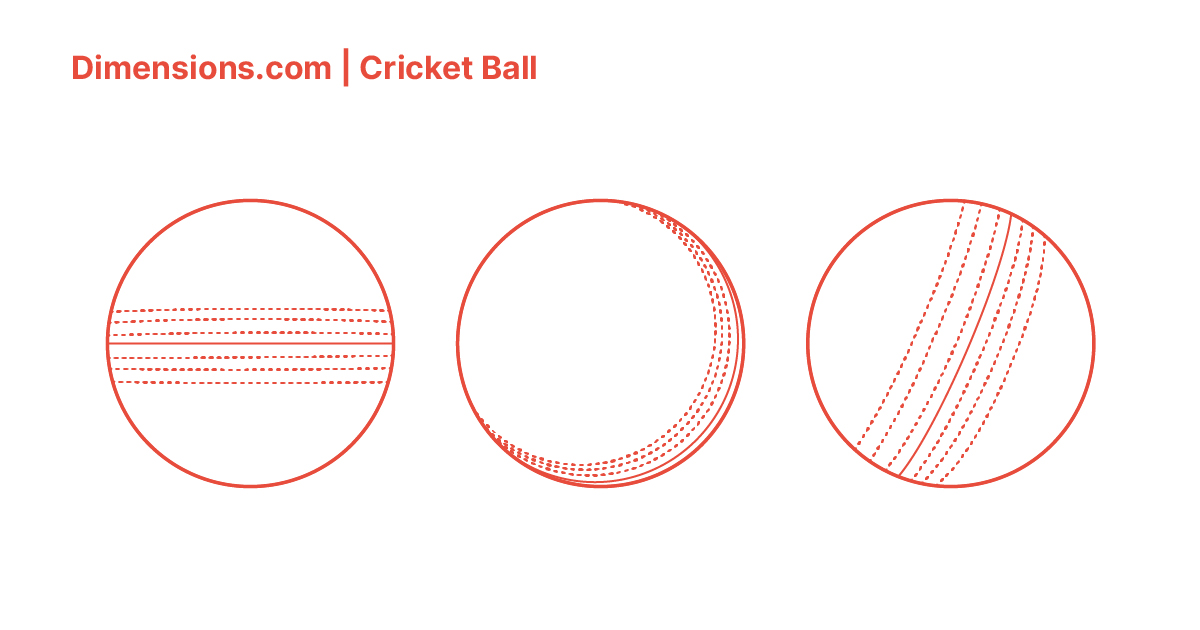 Cricket Ball Dimensions & Drawings