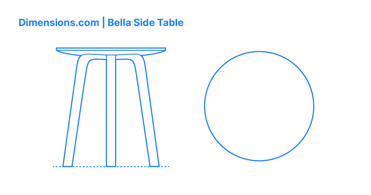 Bella Side Table Dimensions & Drawings | Dimensions.com