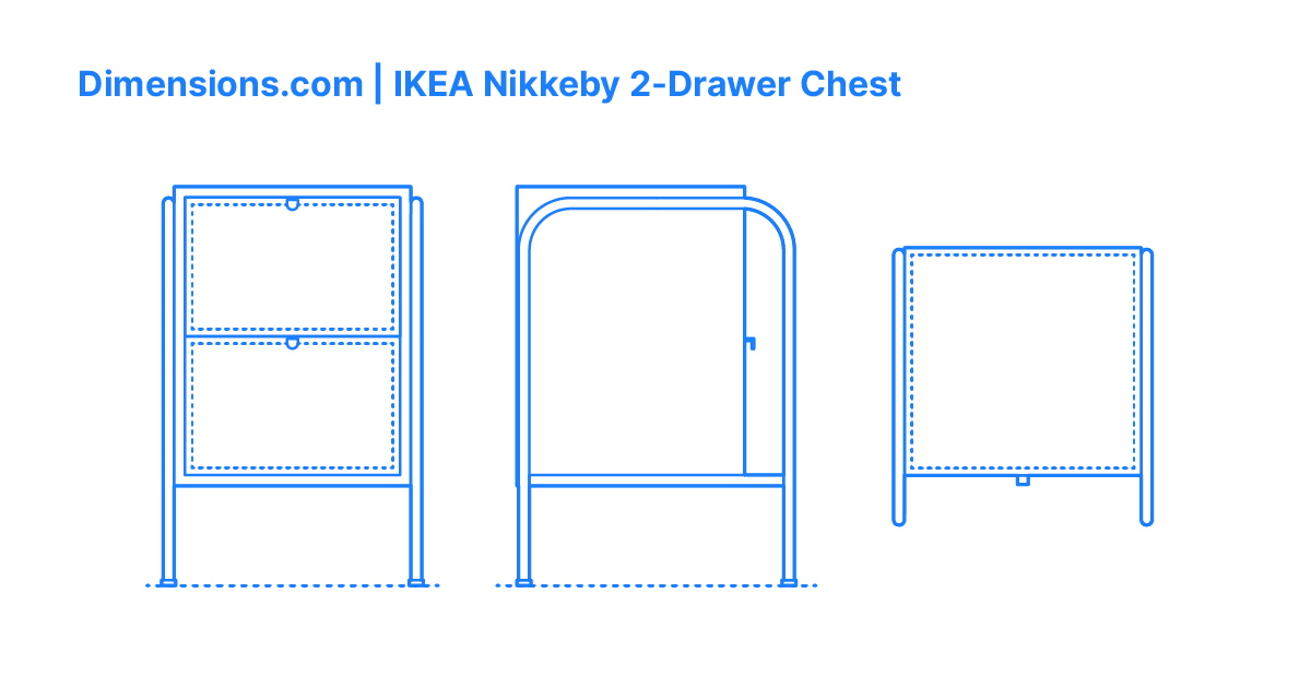 IKEA Nikkeby 2-Drawer Chest Dimensions & Drawings | Dimensions.com