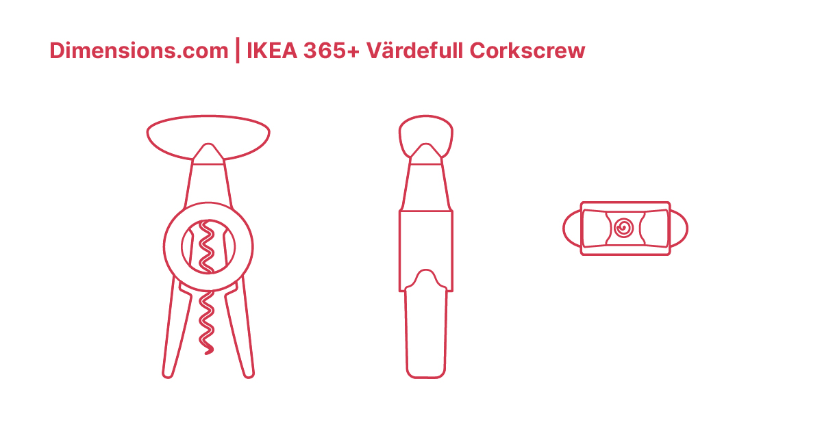 IKEA 365+ Värdefull Corkscrew Dimensions & Drawings