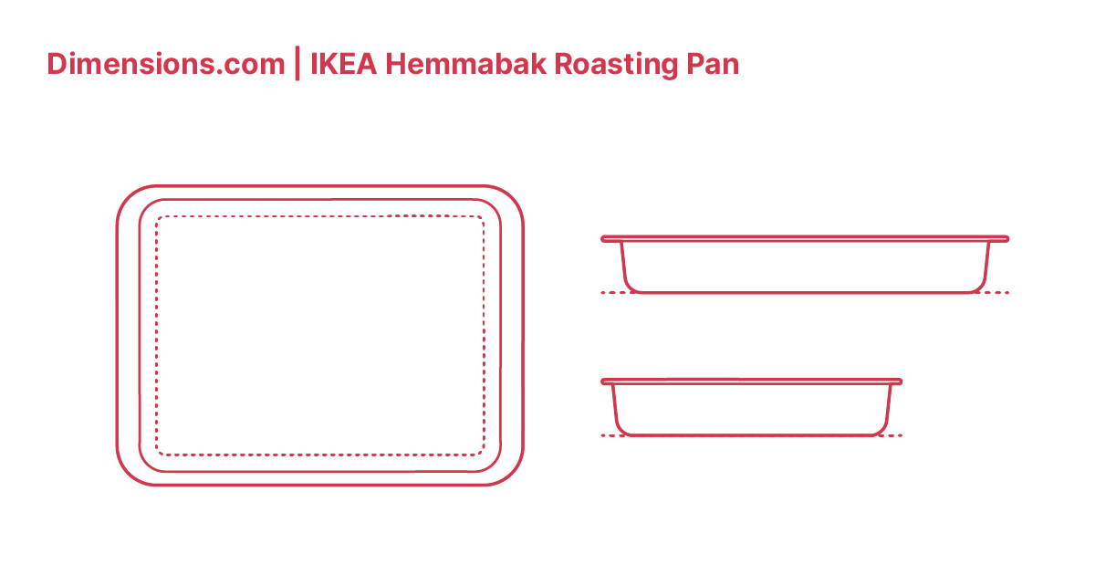 IKEA Hemmabak Roasting Pan Dimensions & Drawings