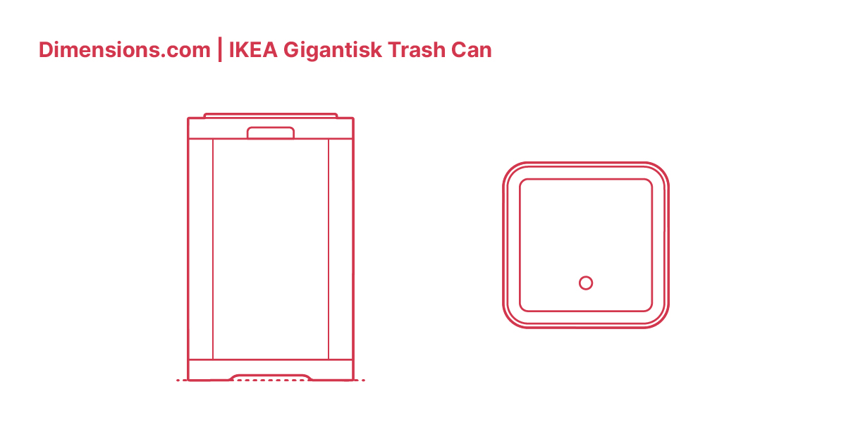 IKEA Gigantisk Trash Can Dimensions & Drawings