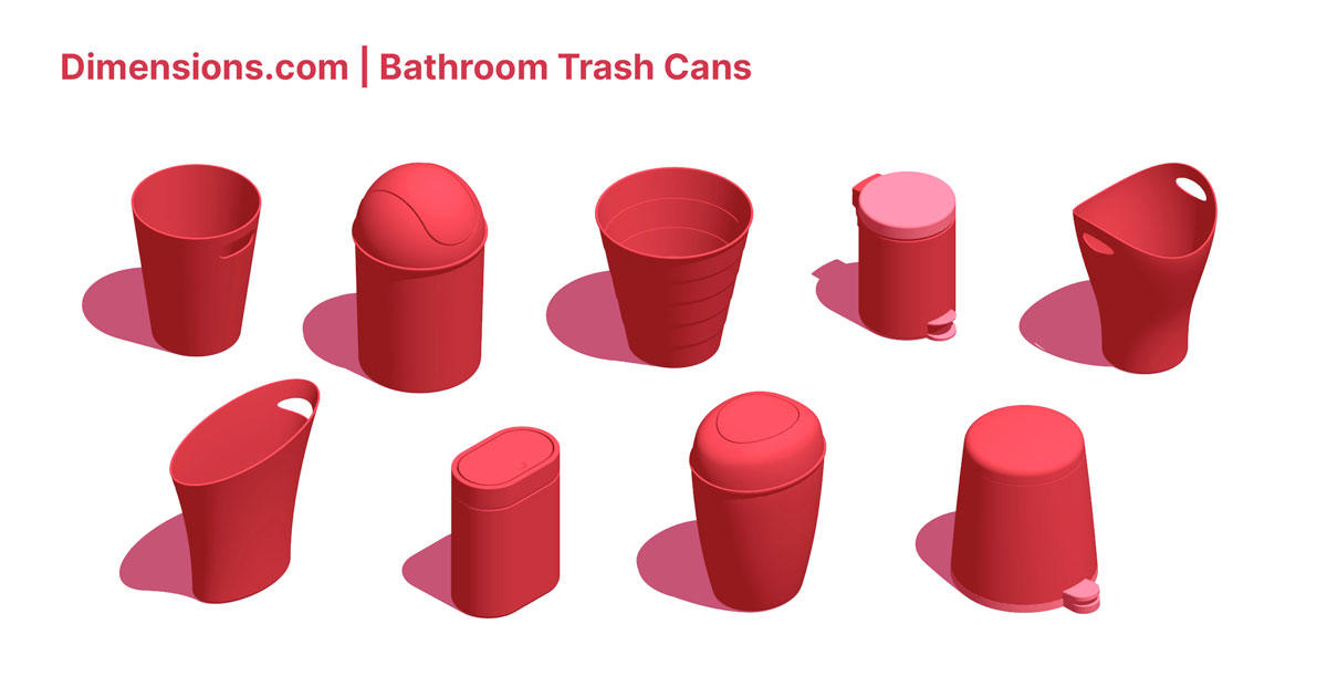 Bathroom Trash Cans Dimensions & Drawings | Dimensions.com