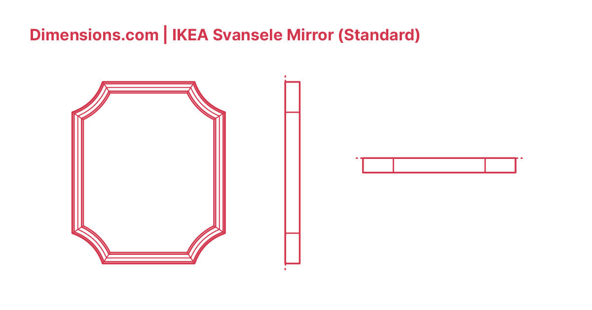IKEA Svansele Mirror (Standard) Dimensions & Drawings