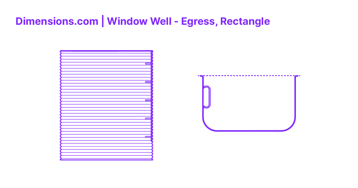 External Rectangular Dimensions Window Well - Egress, Rectangle Dimensions & Drawings | Dimensions.com