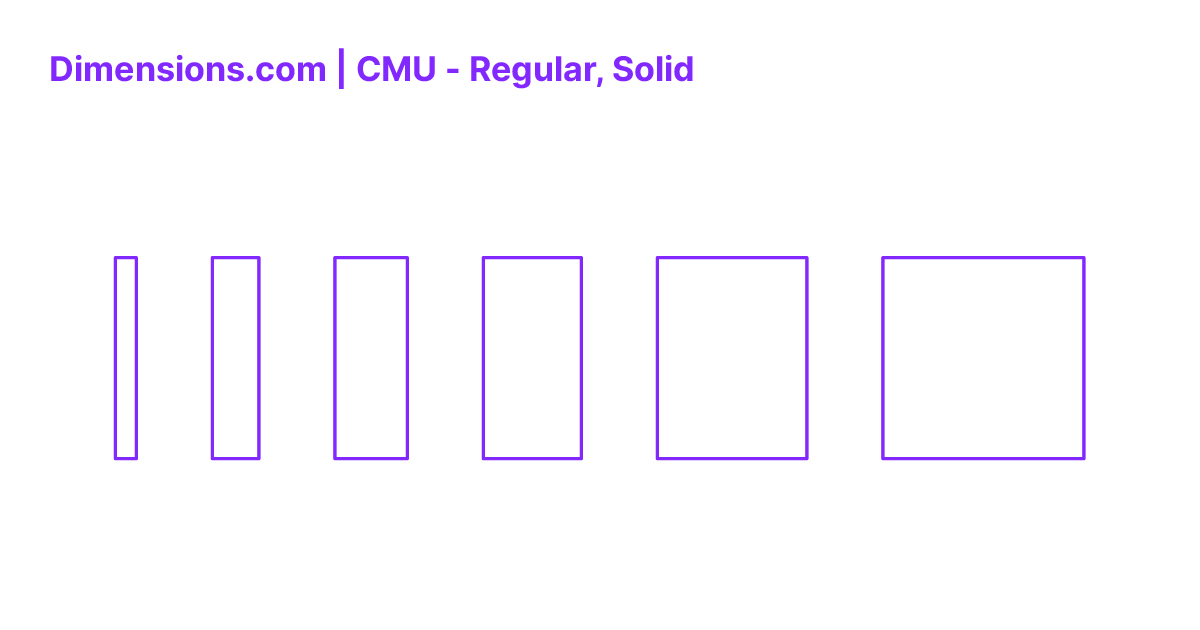 CMU - Regular, Solid Dimensions & Drawings | Dimensions.com