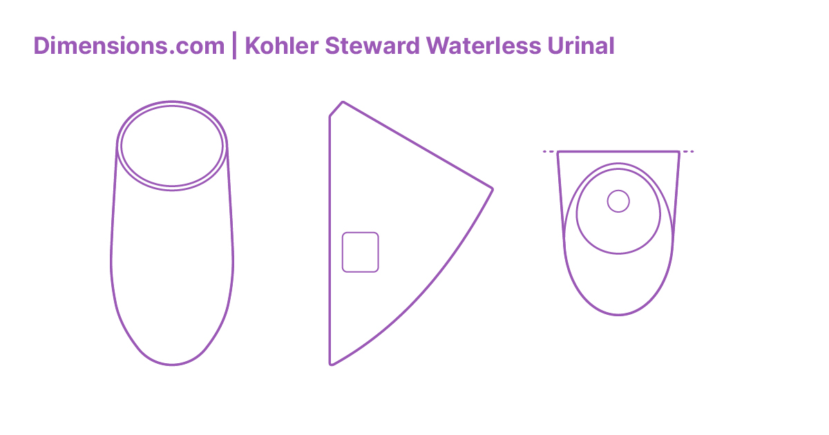 Kohler Steward Waterless Urinal Dimensions & Drawings