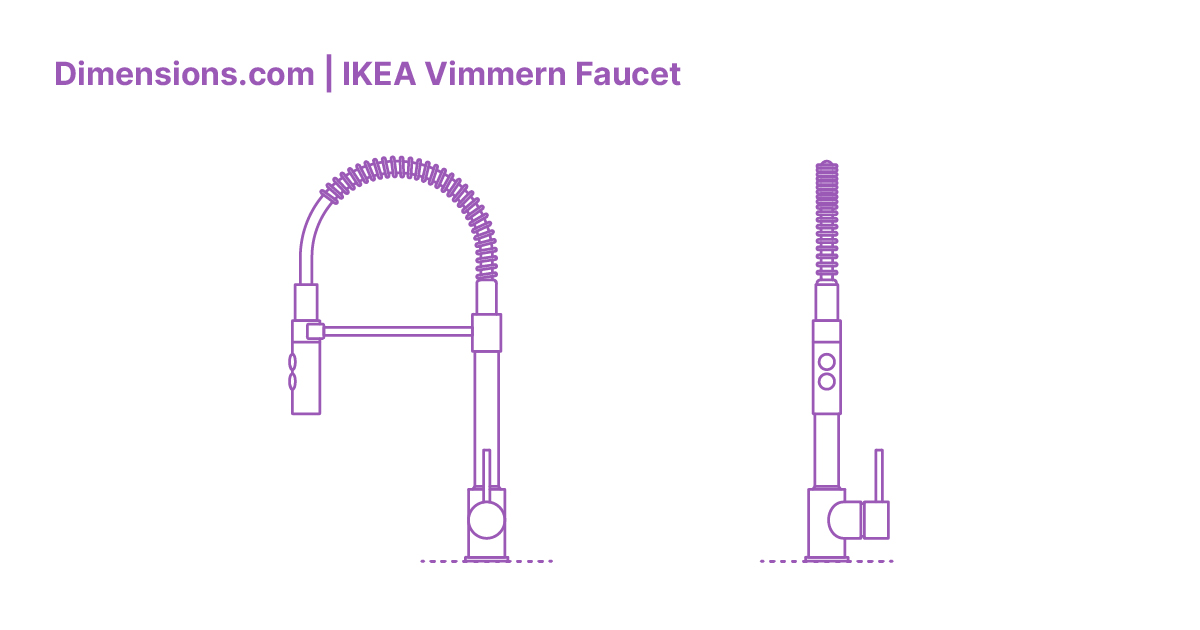 IKEA Vimmern Kitchen Faucet Dimensions & Drawings