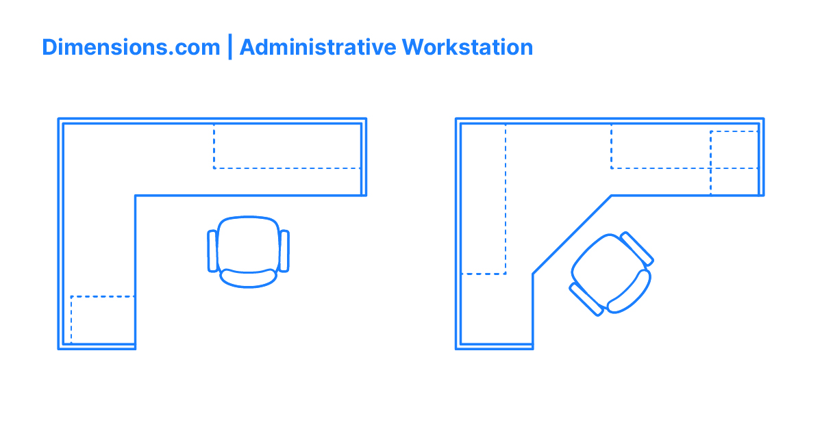 Administrative Workstation | Cubicle Dimensions & Drawings | Dimensions.com