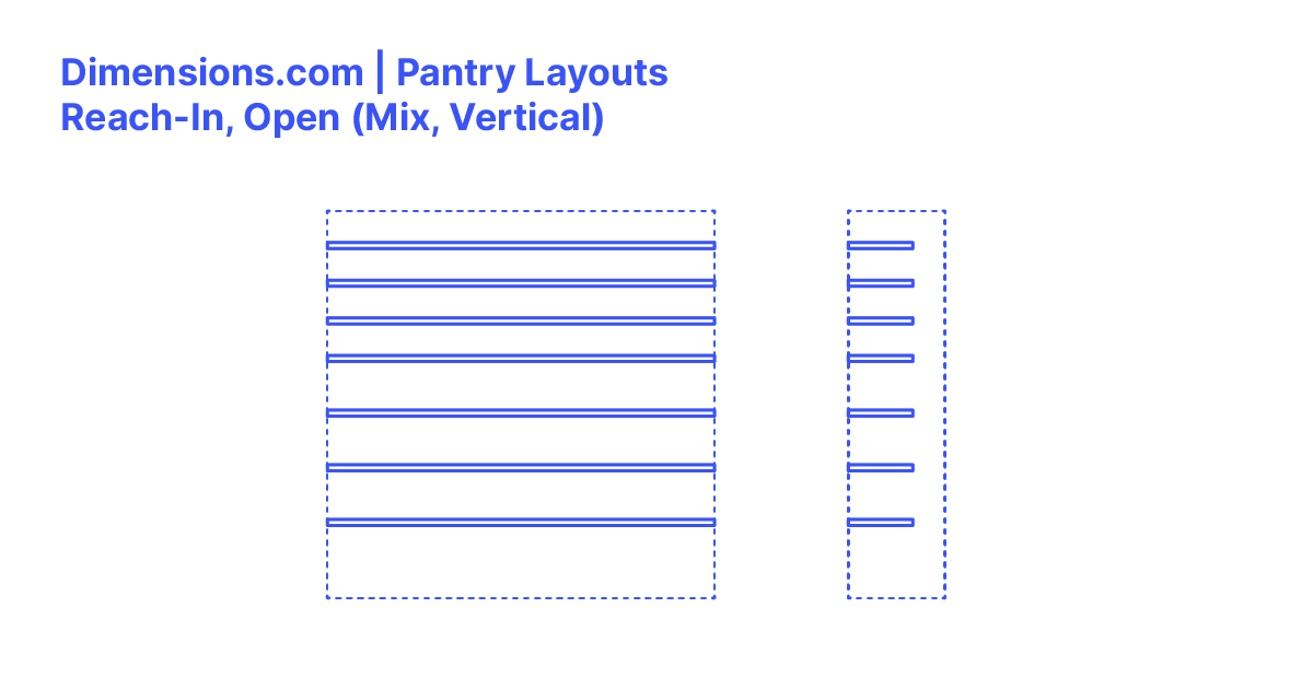 Pantry - Reach-In, Open (Mix, Vertical) Dimensions & Drawings ...
