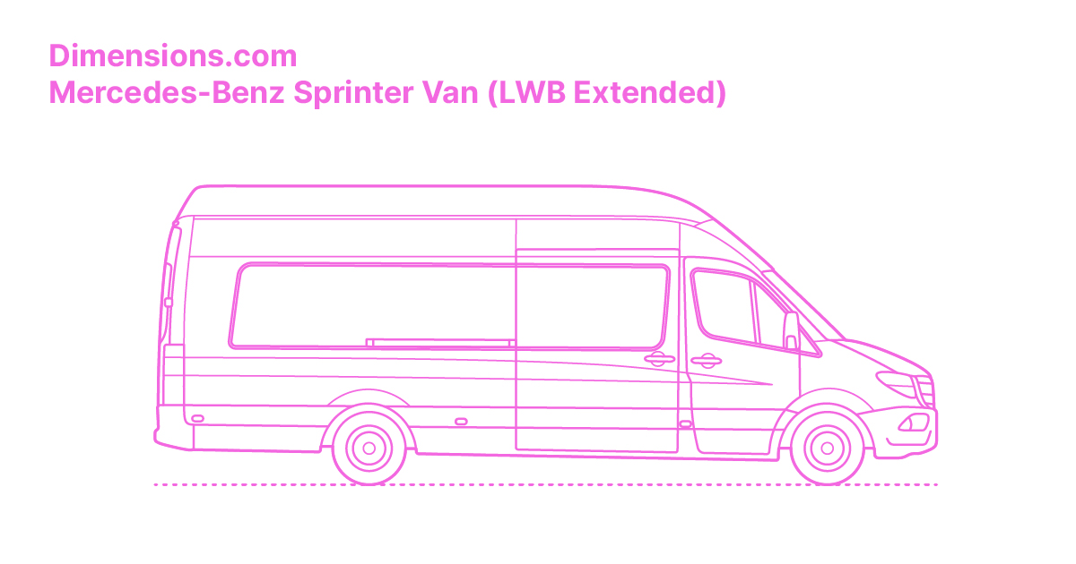 Mercedes Benz Sprinter Van LWB Extended Dimensions Drawings 