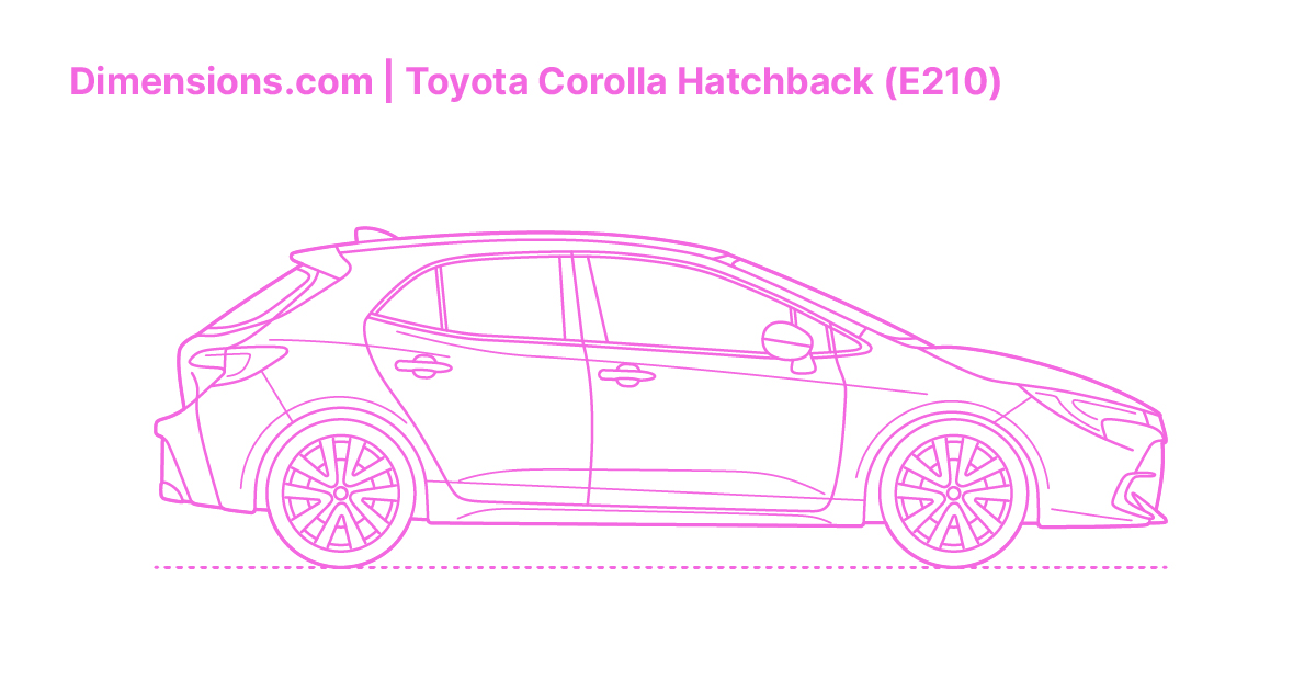 Toyota Corolla Hatchback (E210) Dimensions & Drawings | Dimensions.com