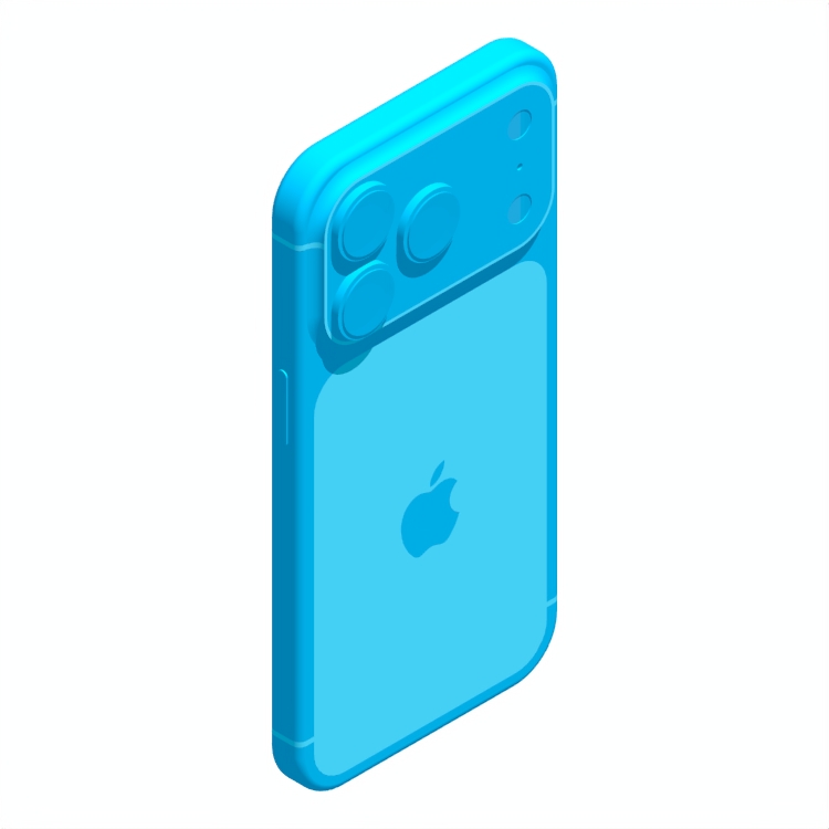 View of the Apple iPhone 17 Pro in 3D available for download