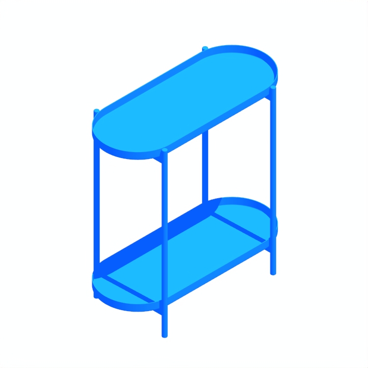 3D model of the IKEA Olivblad Plant Stand (Wide) viewed in perspective
