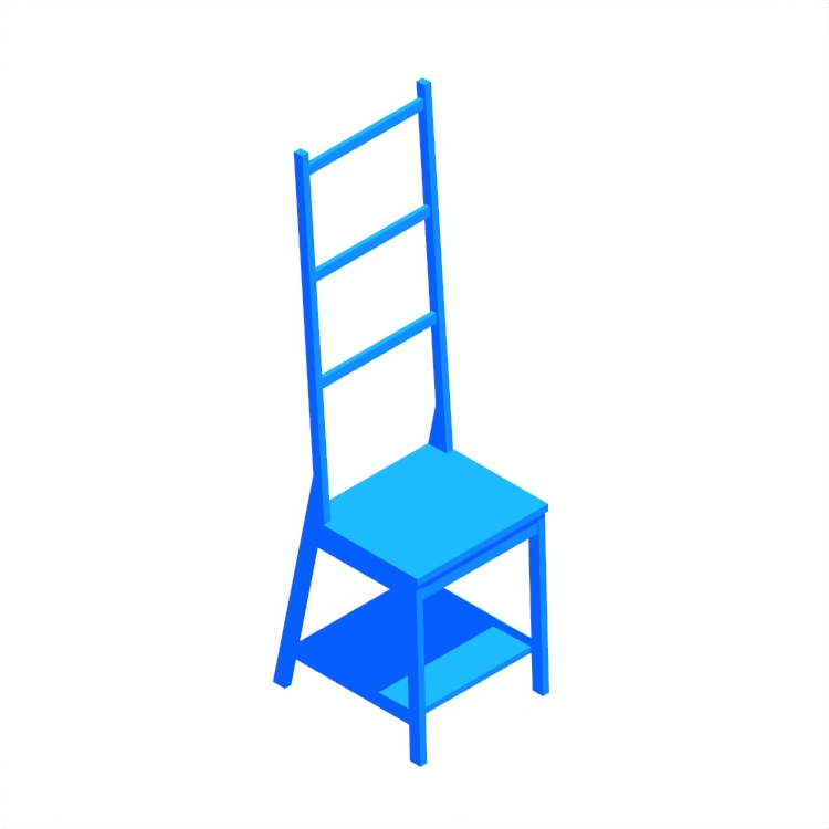 View of the IKEA Rågrund Chair & Towel Rack in 3D available for download
