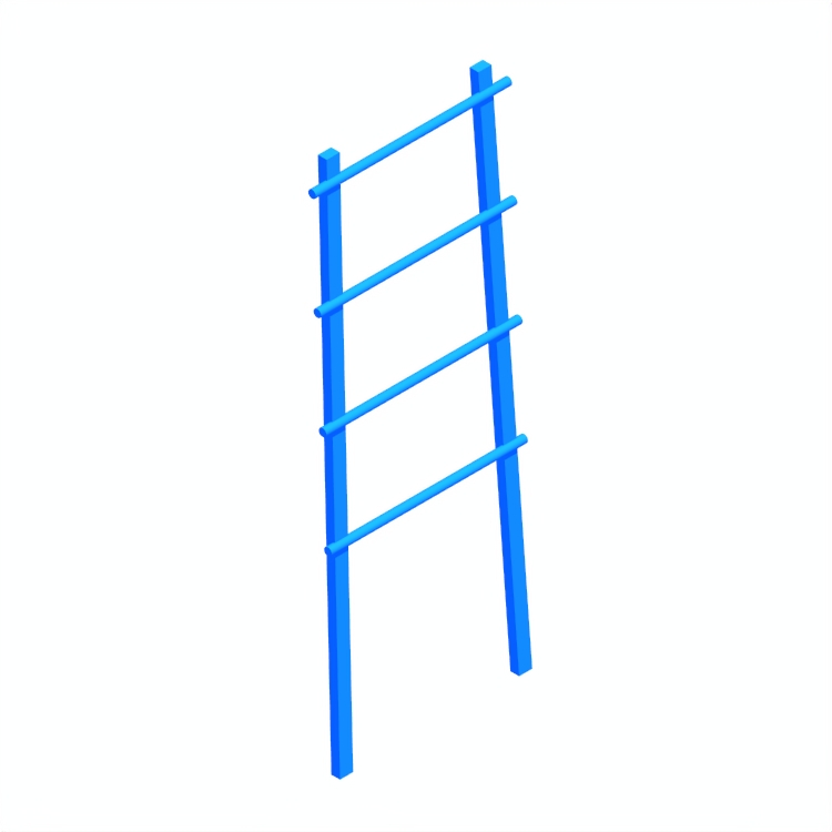 Perspective view of a 3D model of the IKEA Vilto Towel Stand