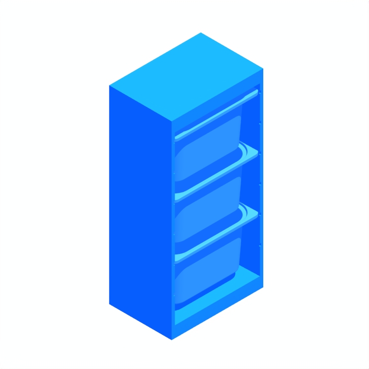 3D model of the IKEA Trofast Storage Combination (Vertical) viewed in perspective