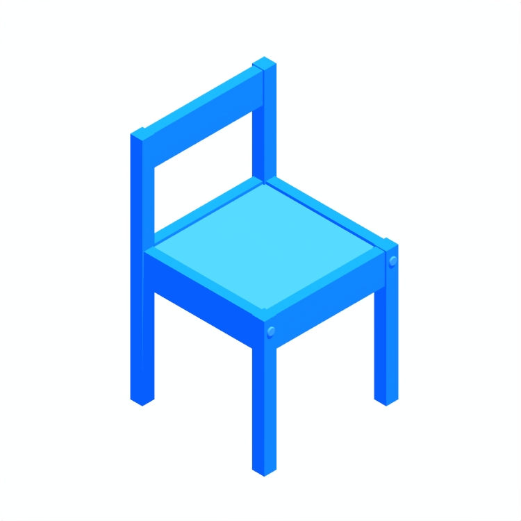 3D model of the IKEA Lätt Children’s Chair viewed in perspective