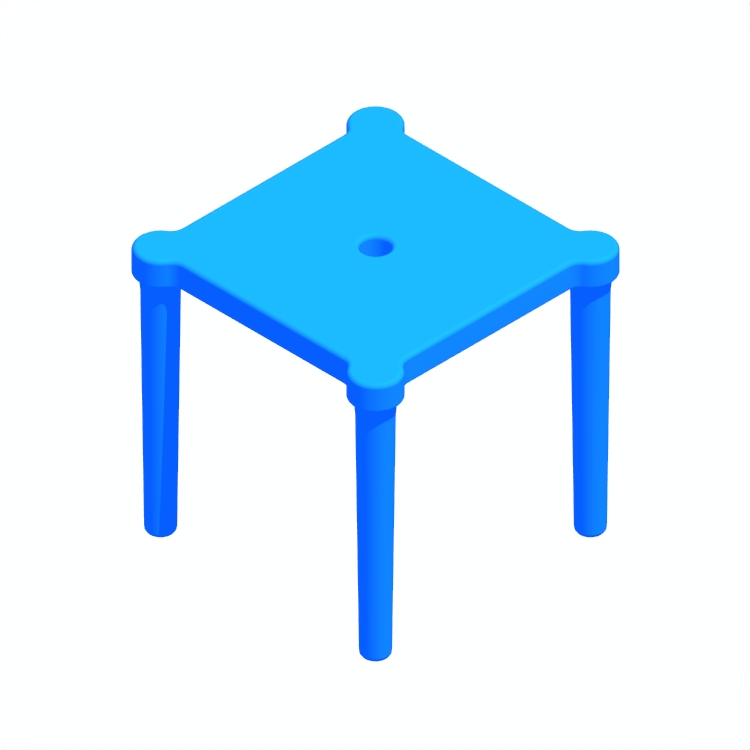 Perspective view of a 3D model of the IKEA Utter Stool