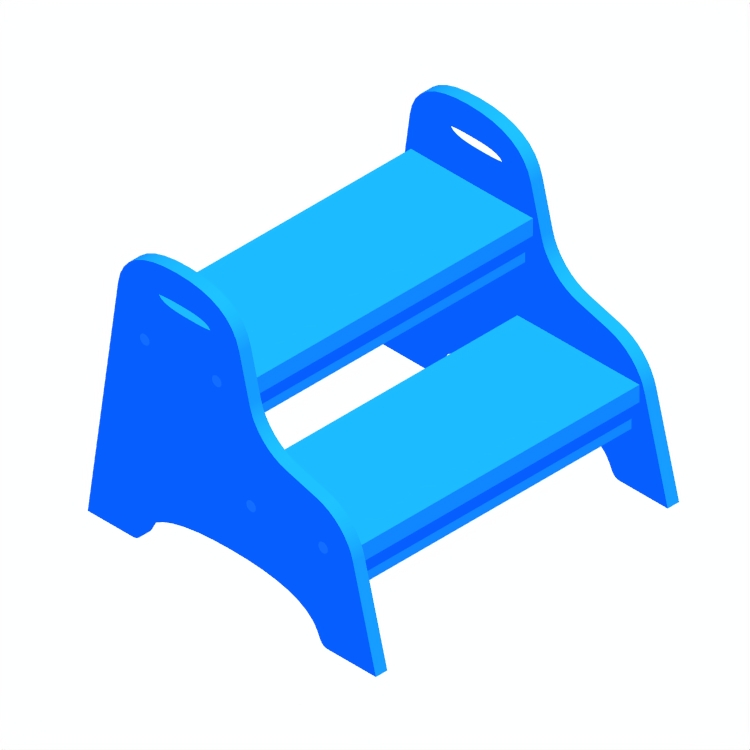View of the IKEA Trogen Child’s Step Stool in 3D available for download