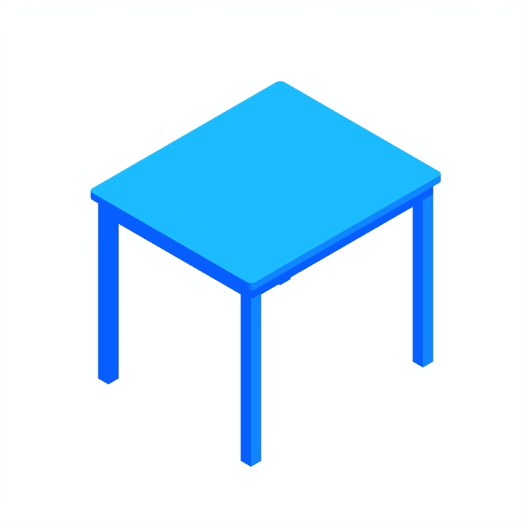 3D model of the IKEA Kritter Children’s Table viewed in perspective