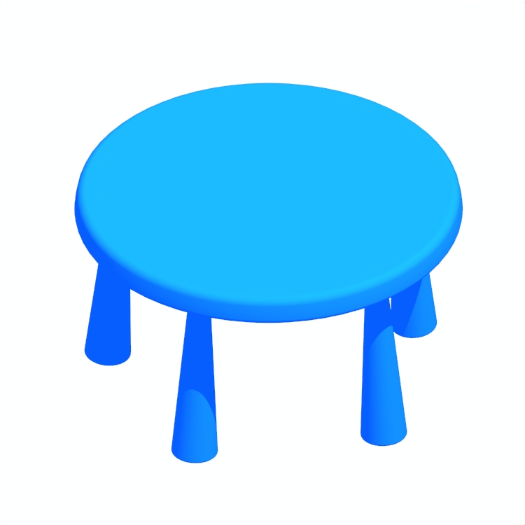 3D model of the IKEA Mammut Children’s Table (Round) viewed in perspective