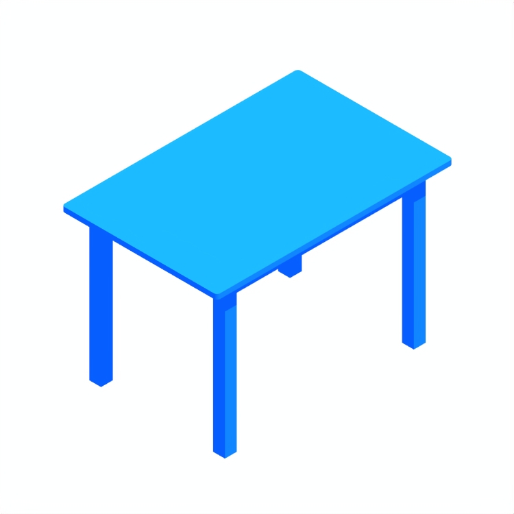Perspective view of a 3D model of the IKEA Sundvik Children's Table