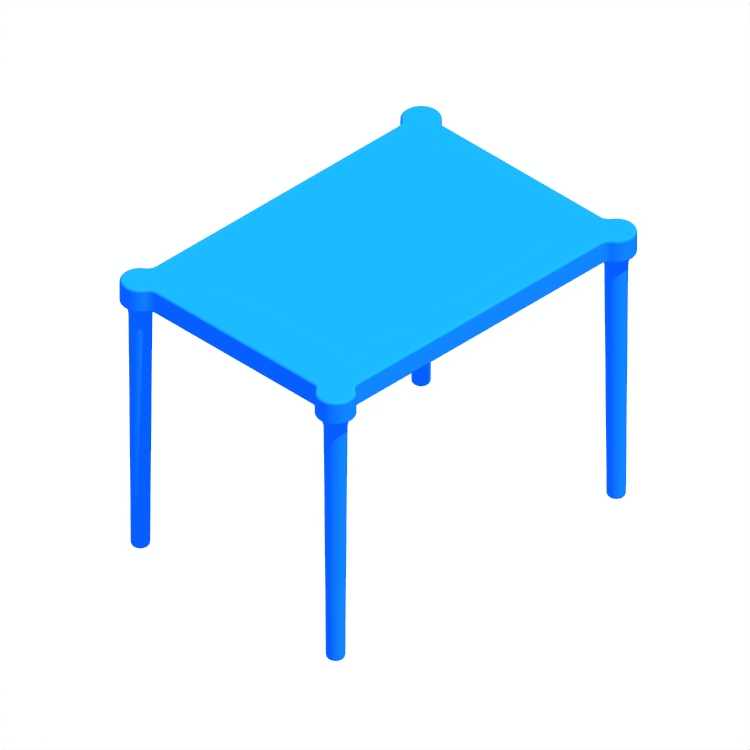 3D model of the IKEA Utter Children's Table viewed in perspective
