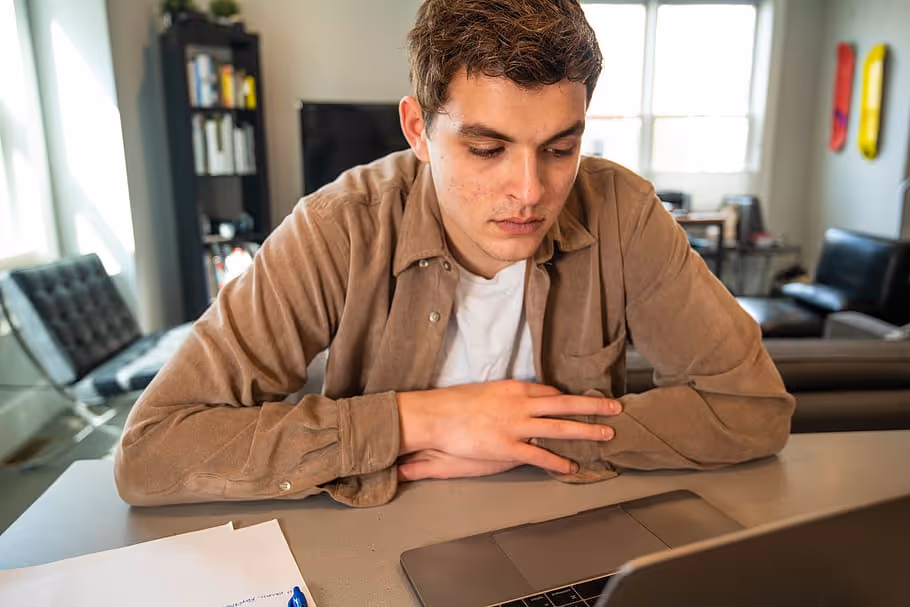 Person Looking into the Laptop screen