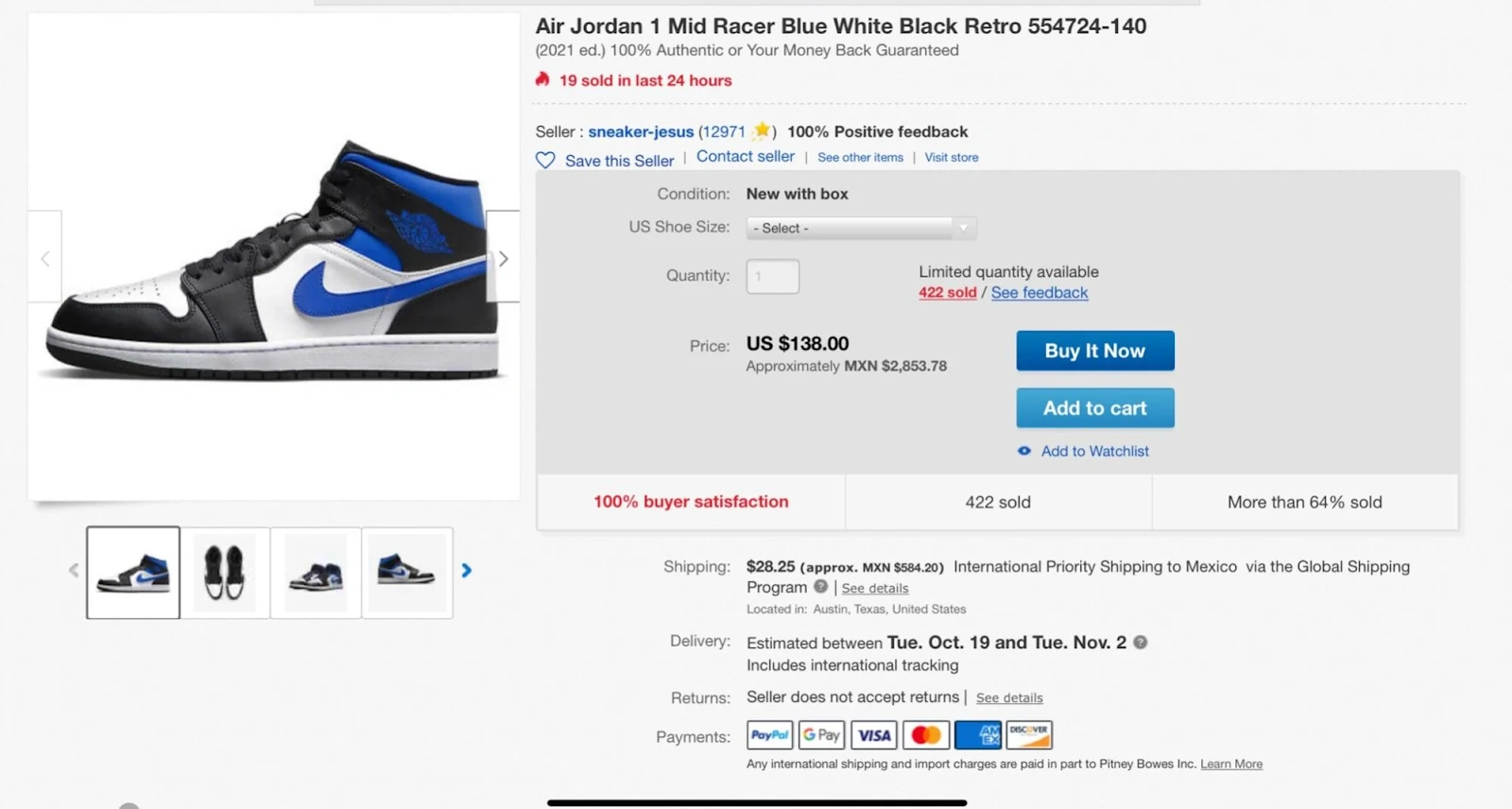 eBay Product Listing