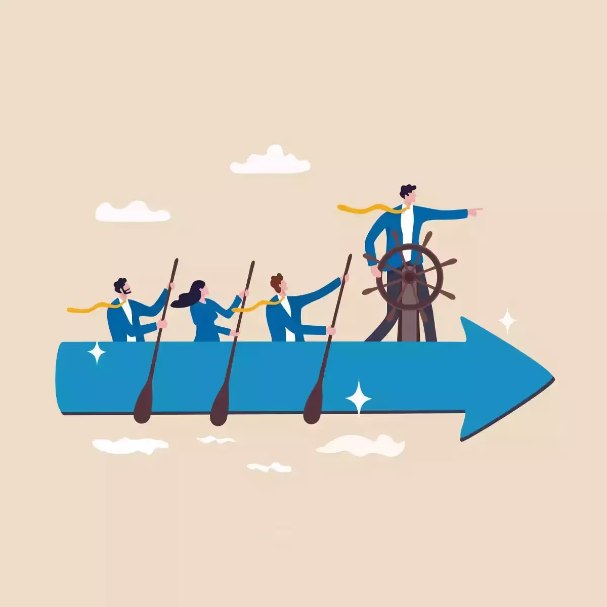 Una representación metafórica y pictórica de un líder