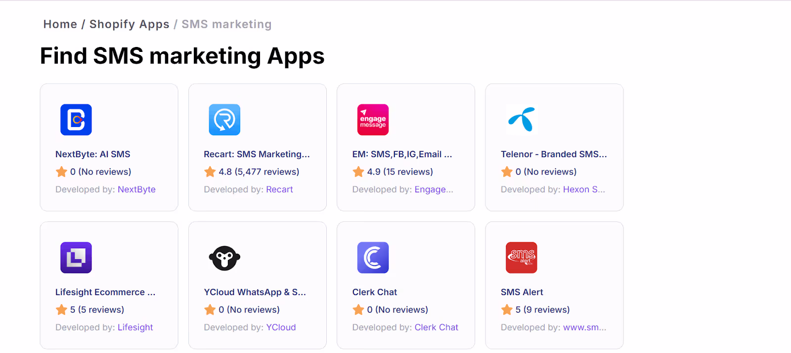 Aplicaciones de marketing por SMS de Shopify