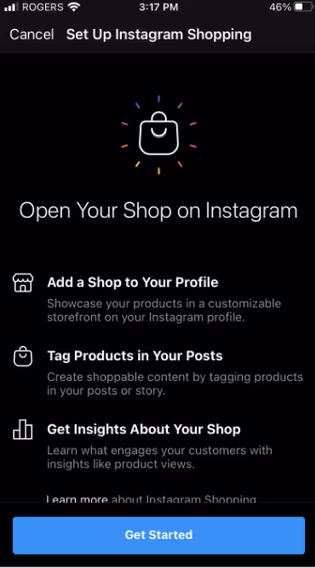 Configurer les achats sur Instagram