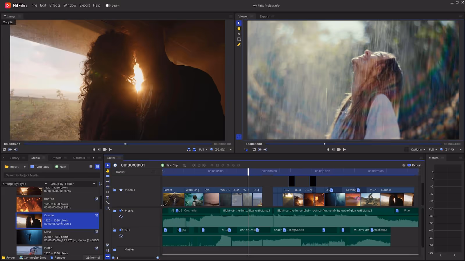HitFilm Interface - free video editing software