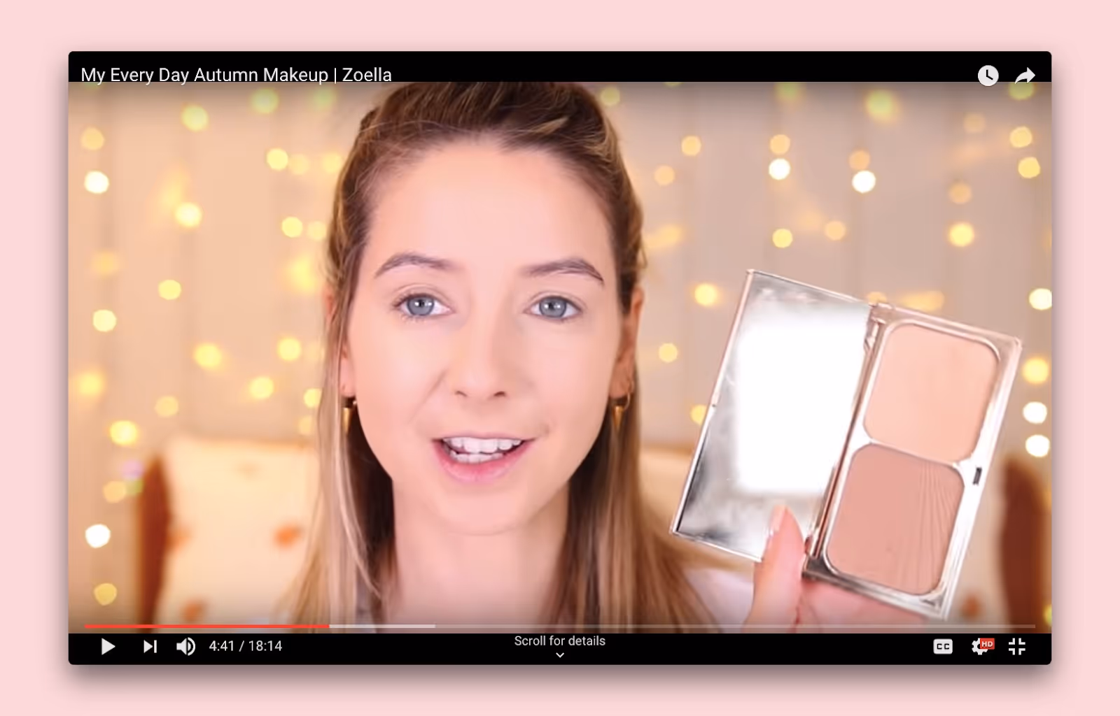 YouTuber Zoella's promotes Kiko Baked Bronzer in Warm Melange in her video My Every Day Autumn Makeup