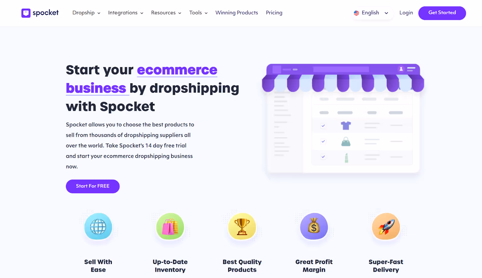 lancia il tuo negozio dropshipping con Spocket
