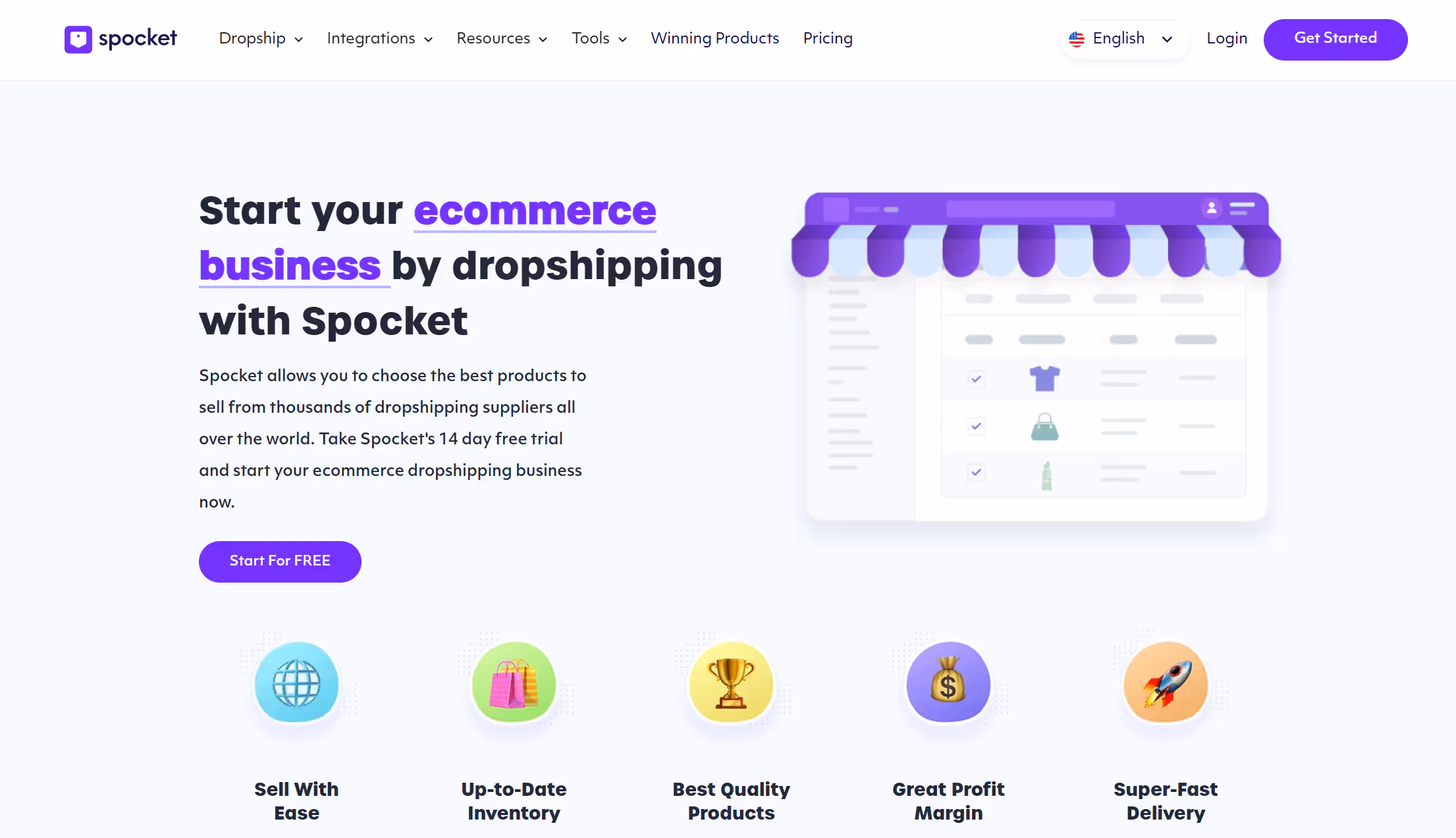 avvia la tua attività di e-commerce con Spocket