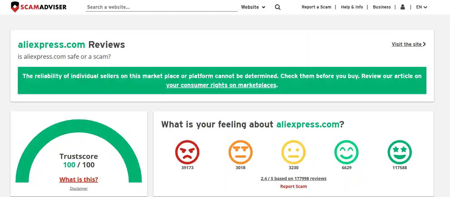Aliexpress Rating