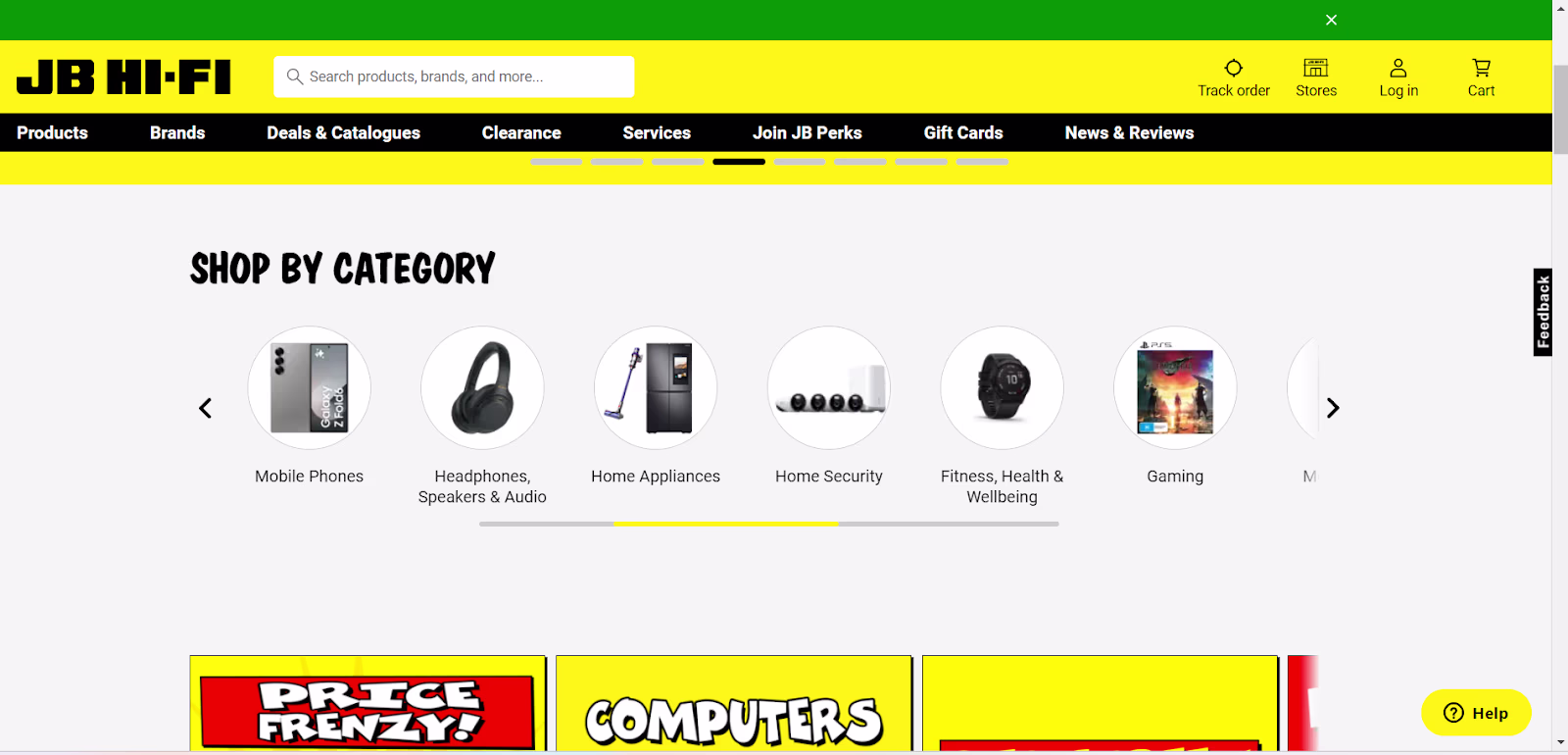 Sitio de compras australiano de JB HiFi