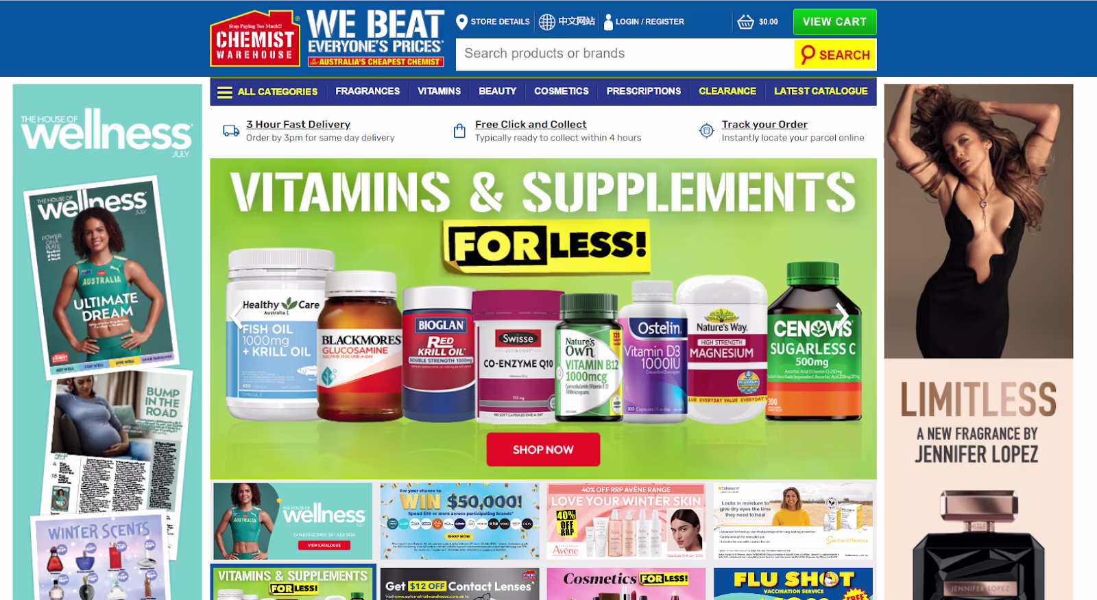 Sitio australiano de Chemist Warehouse