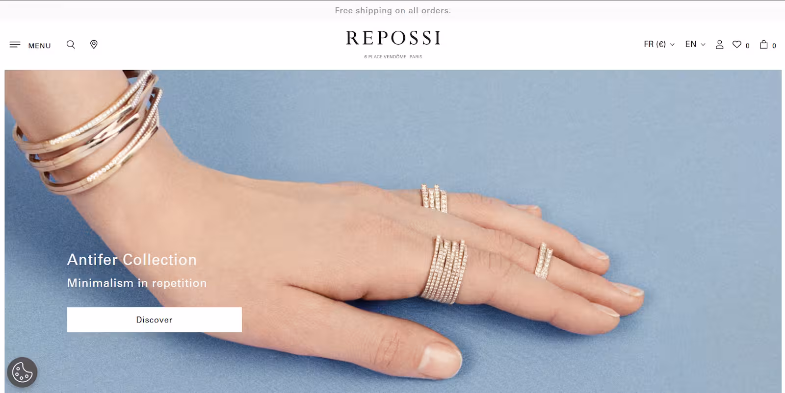 Screenshot of Repossi's website