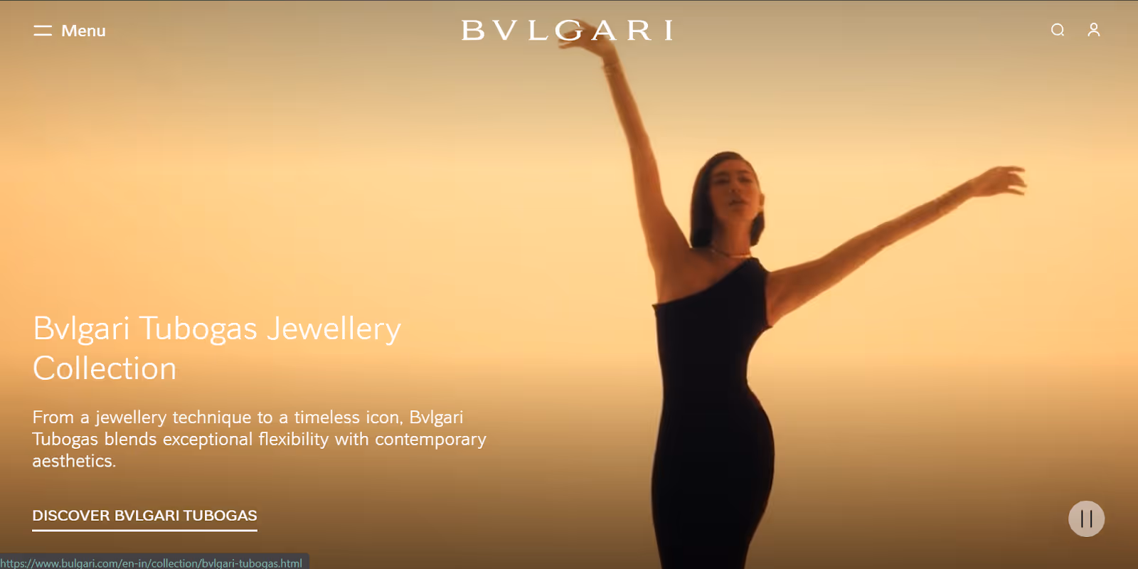 Screenshot delle homepage di Bulgari