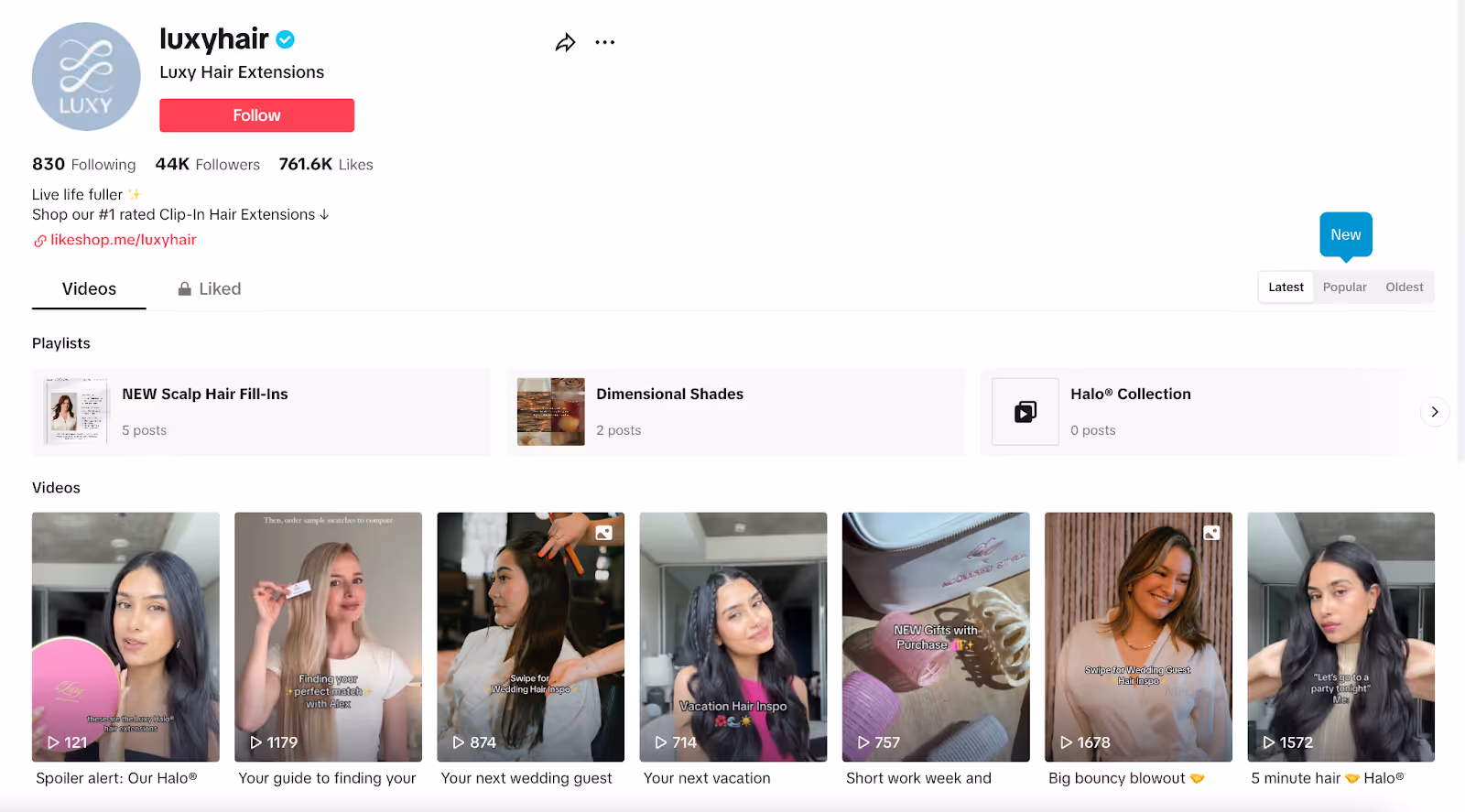 TikTok Shop profile Page