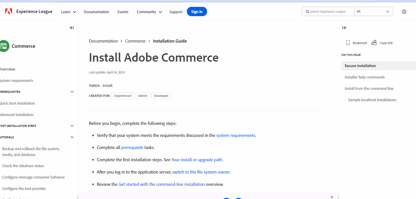 Configuração do Adobe Commerce